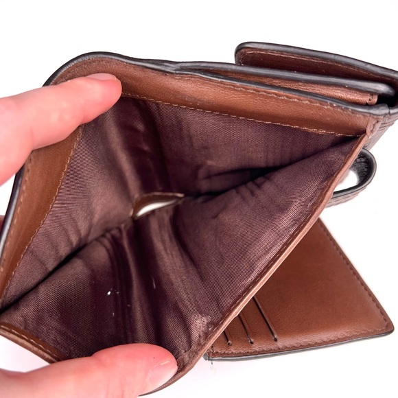 Celine Brown Compact Wallet With Lock - Picture 8 of 8